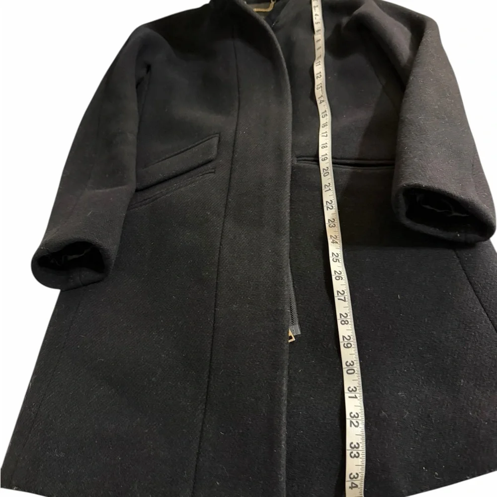 J. Crew Toscana Italian Wool Blend Asymetrical Zip Front Coat Size 00 - Picture 10 of 11